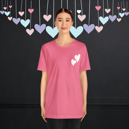 Minimalistic Valentine Heart Shaped Short Unisex Jersey Short Sleeve Tee