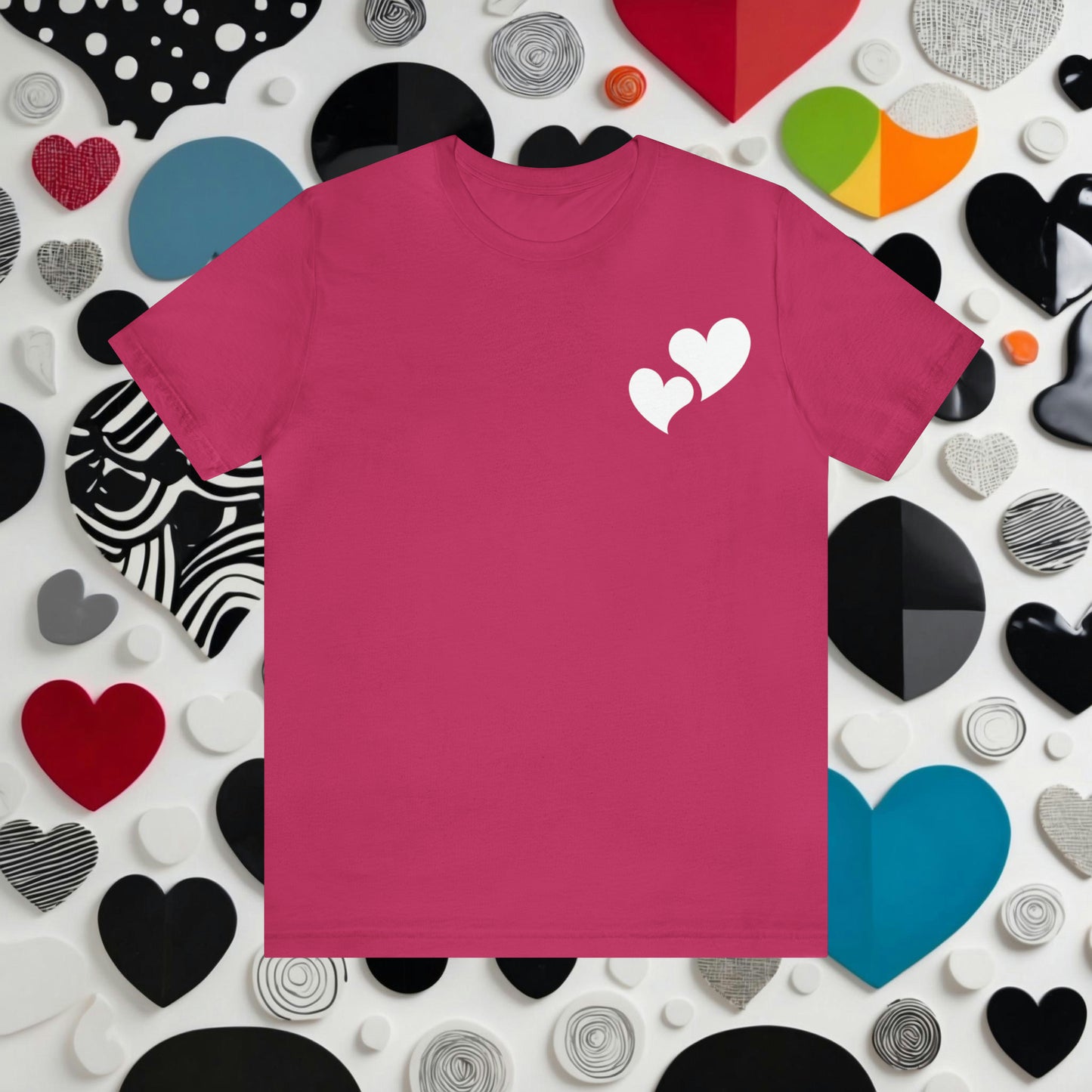 Minimalistic Valentine Heart Shaped Short Unisex Jersey Short Sleeve Tee