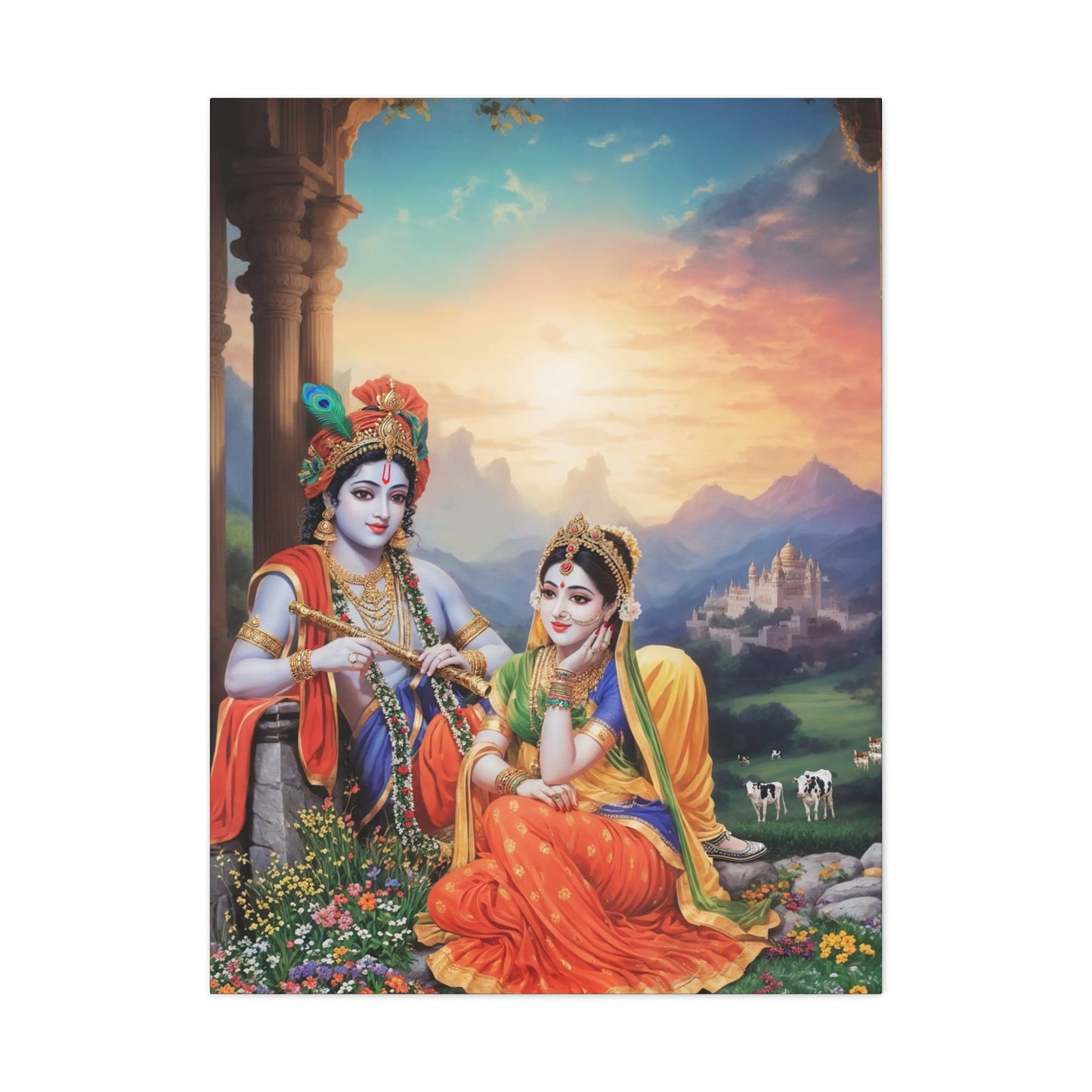 Krishna and Radha Canvas Gallery Wraps