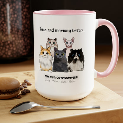 Personalized Cat Accent Coffee Mug | Customizable Cat Lover's Mug