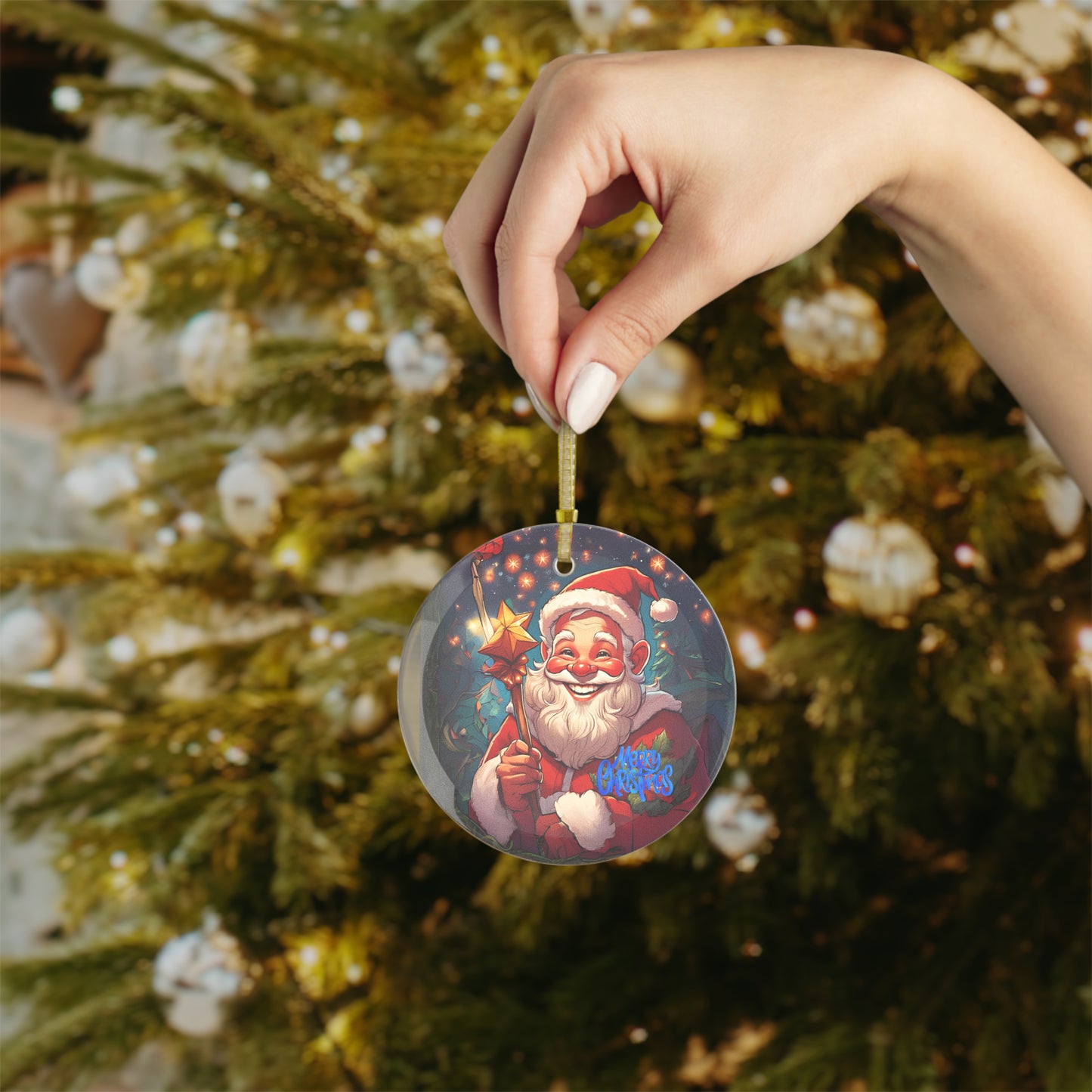 Santa's Merry Reflections: Glass Ornaments