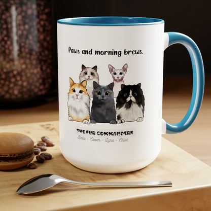 Personalized Cat Accent Coffee Mug | Customizable Cat Lover's Mug