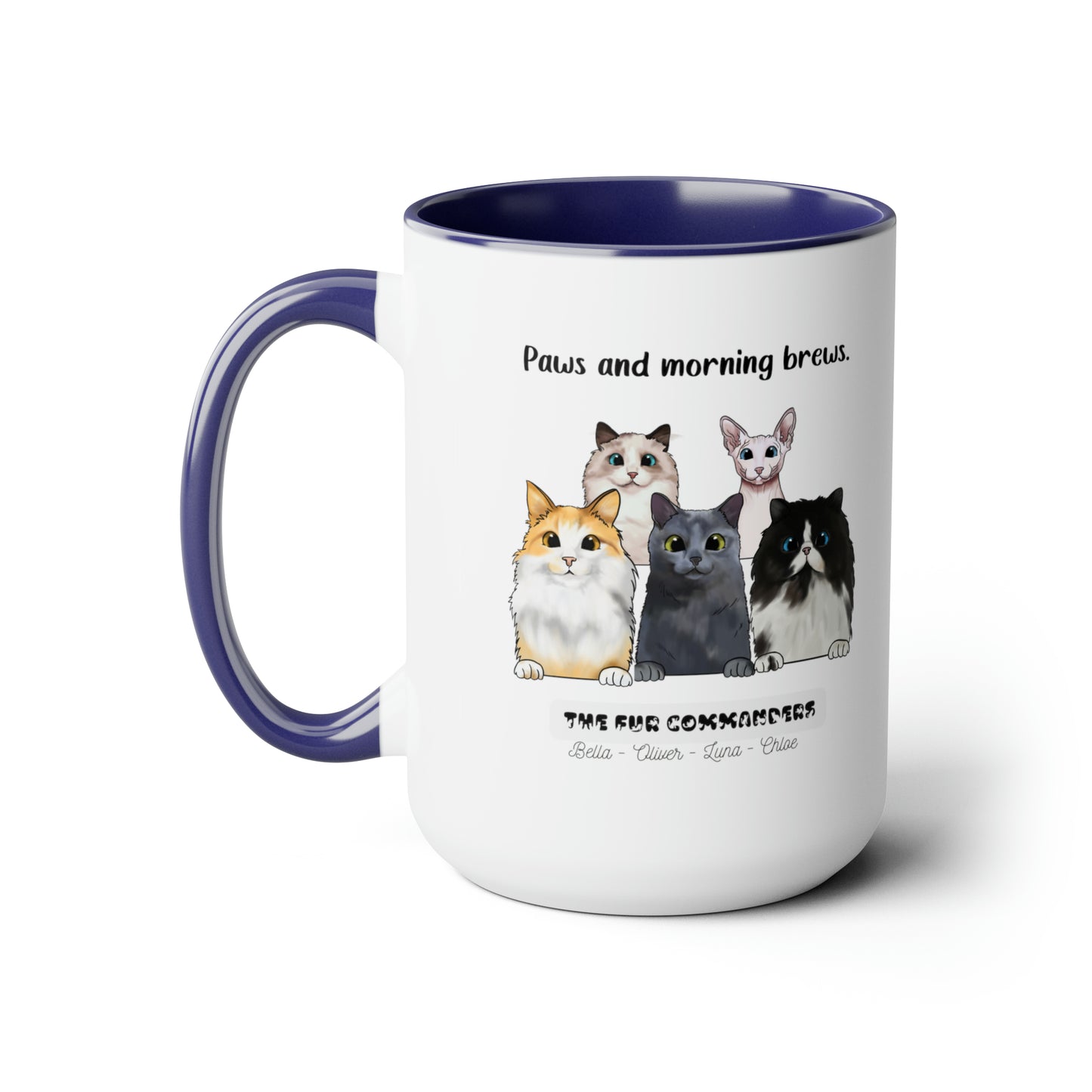 Personalized Cat Accent Coffee Mug | Customizable Cat Lover's Mug