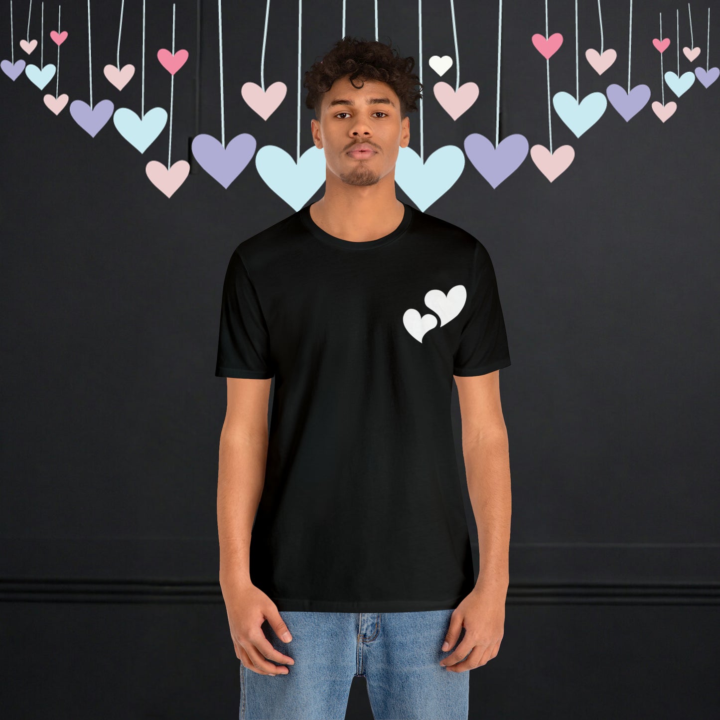 Minimalistic Valentine Heart Shaped Short Unisex Jersey Short Sleeve Tee