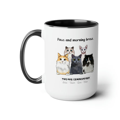 Personalized Cat Accent Coffee Mug | Customizable Cat Lover's Mug