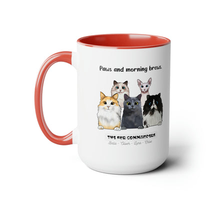 Personalized Cat Accent Coffee Mug | Customizable Cat Lover's Mug