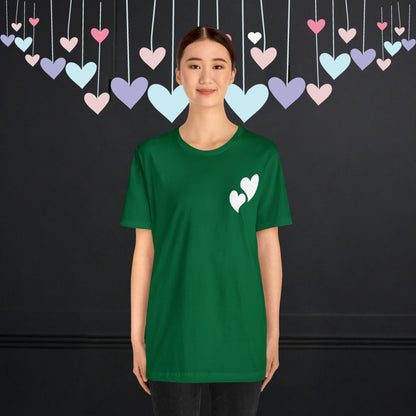 Minimalistic Valentine Heart Shaped Short Unisex Jersey Short Sleeve Tee