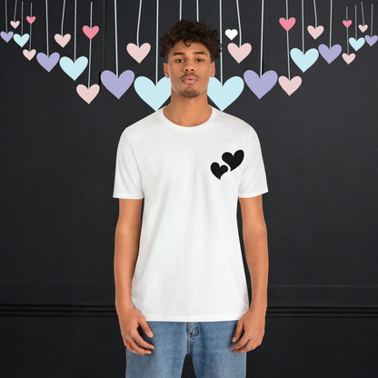 Minimalistic Valentine Heart Shaped Short Unisex Jersey Short Sleeve Tee