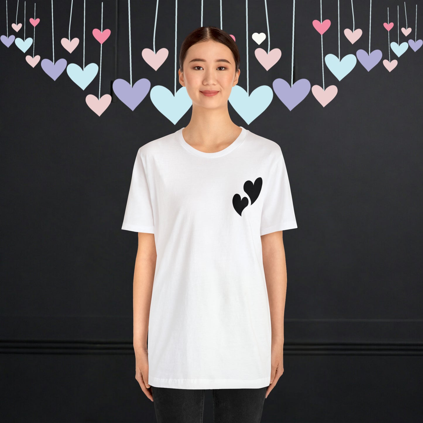 Minimalistic Valentine Heart Shaped Short Unisex Jersey Short Sleeve Tee