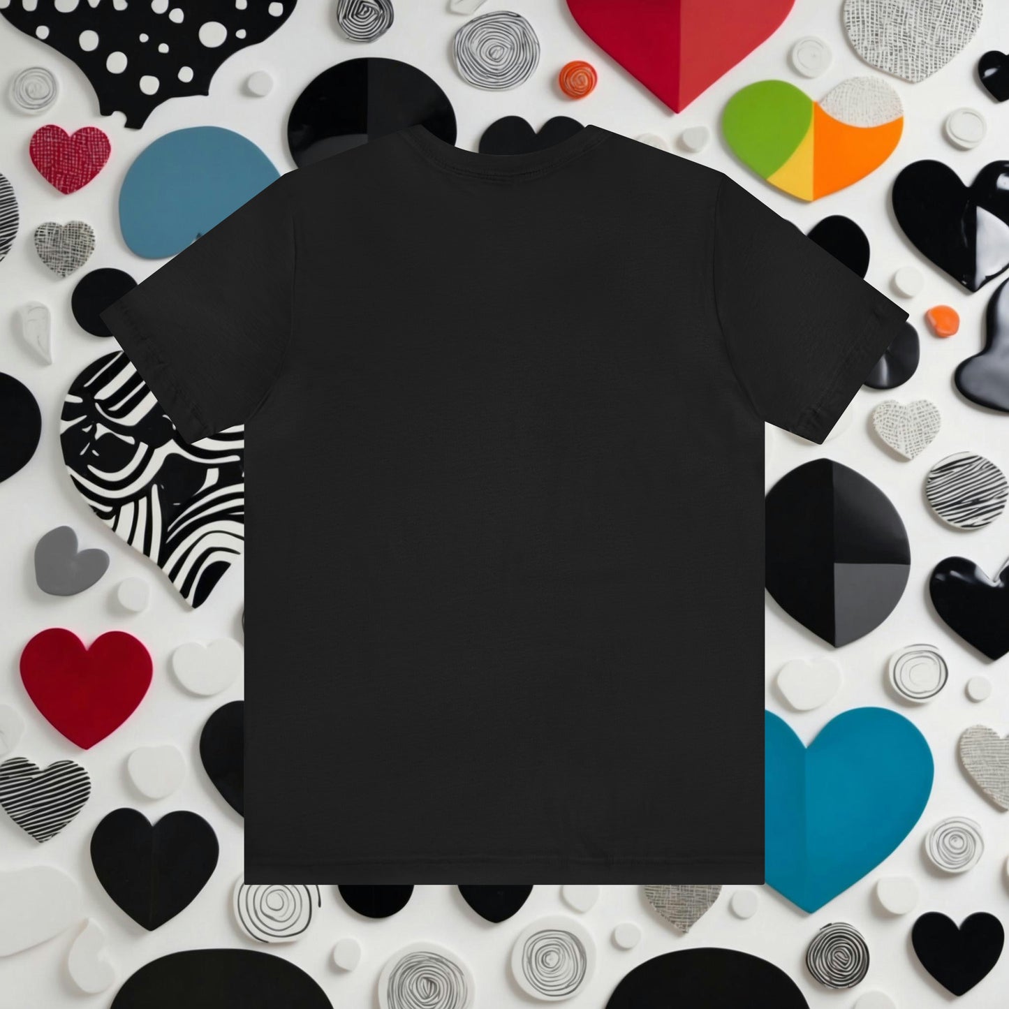 Minimalistic Valentine Heart Shaped Short Unisex Jersey Short Sleeve Tee