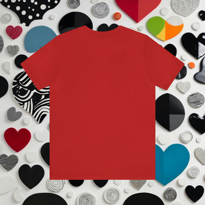 Minimalistic Valentine Heart Shaped Short Unisex Jersey Short Sleeve Tee