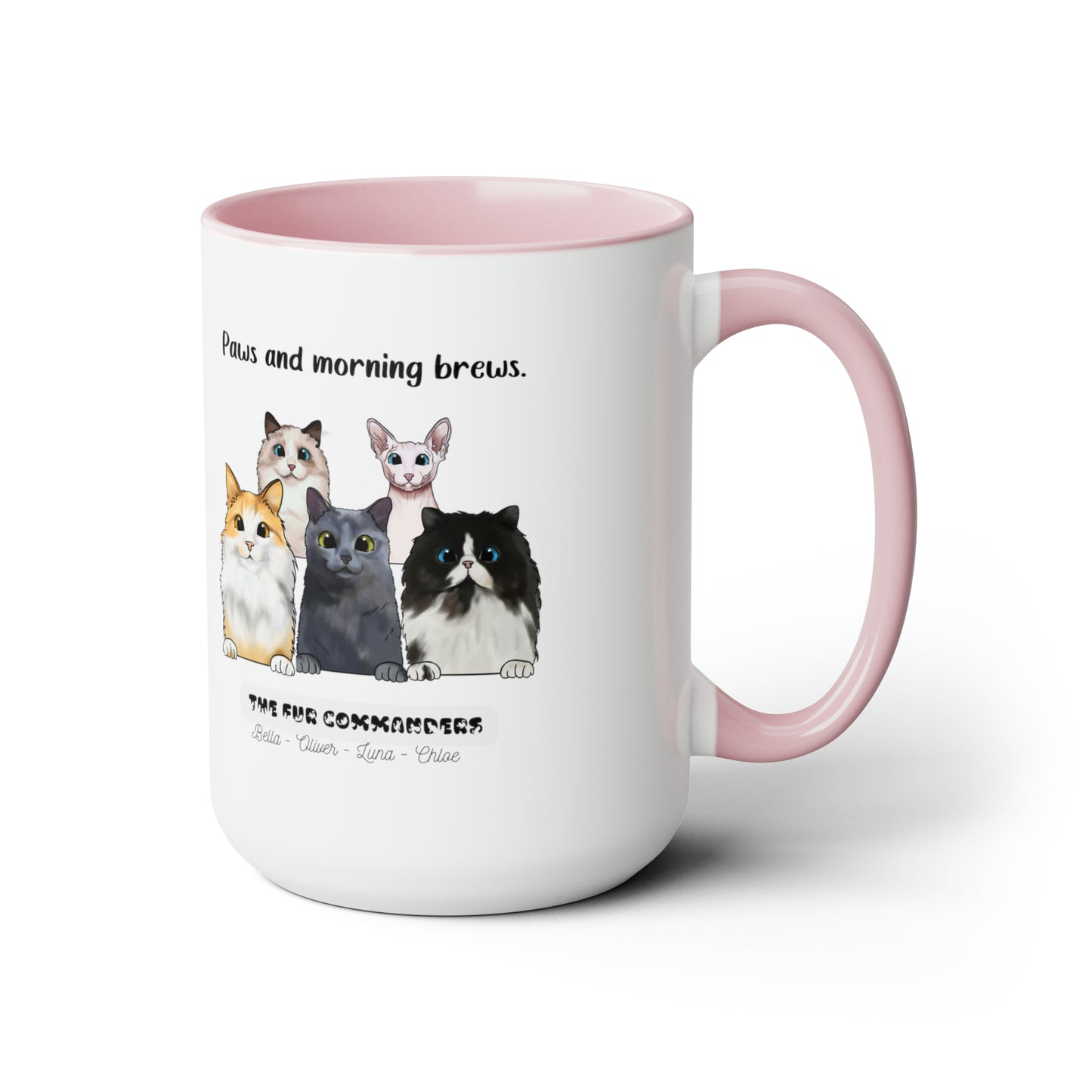 Personalized Cat Accent Coffee Mug | Customizable Cat Lover's Mug