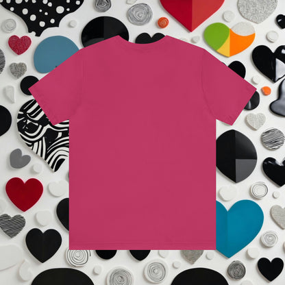 Minimalistic Valentine Heart Shaped Short Unisex Jersey Short Sleeve Tee