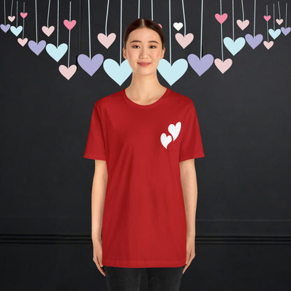 Minimalistic Valentine Heart Shaped Short Unisex Jersey Short Sleeve Tee