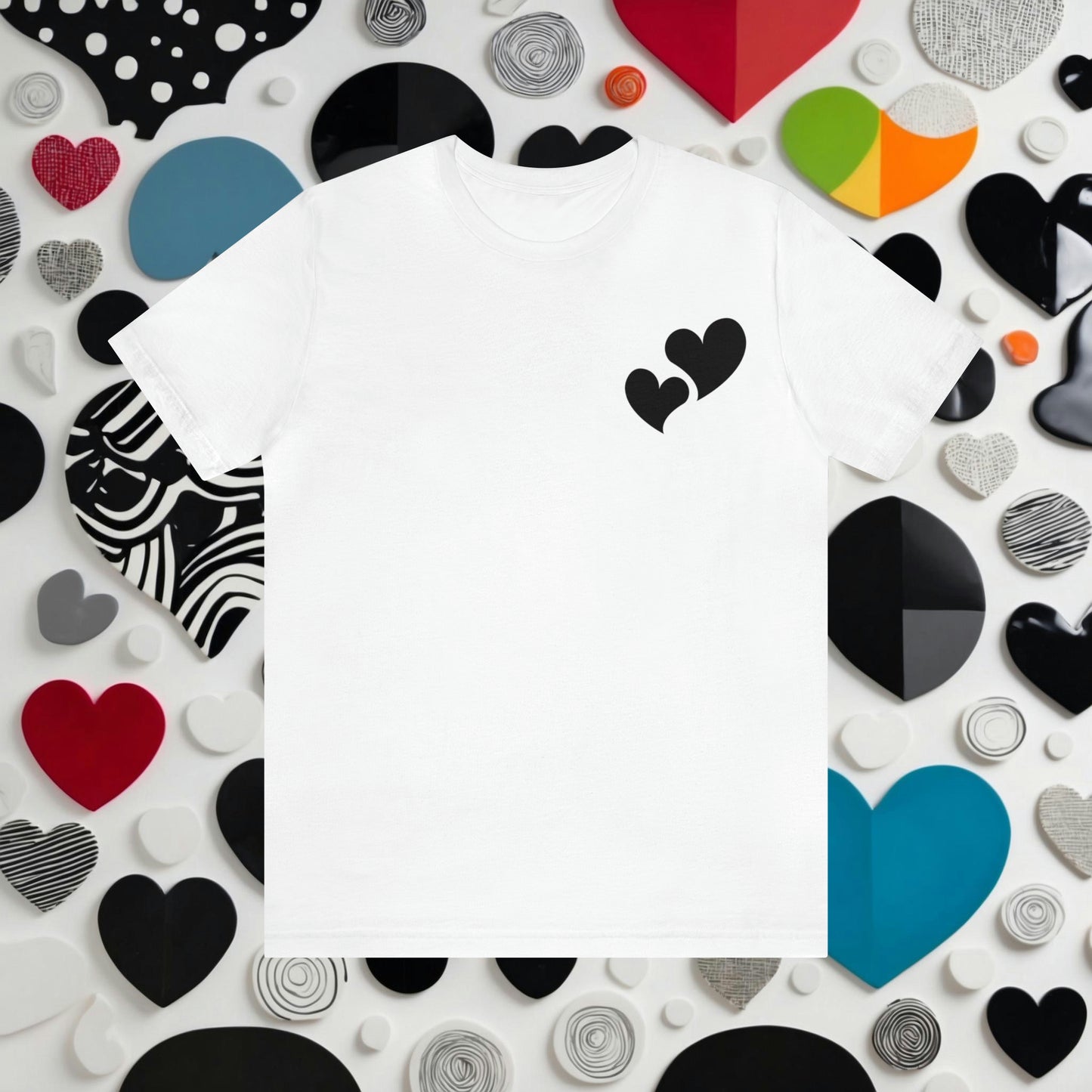 Minimalistic Valentine Heart Shaped Short Unisex Jersey Short Sleeve Tee