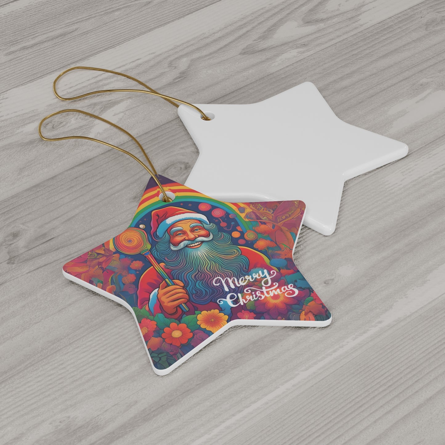 Merry Moments: Santa Claus Ceramic Ornaments, 4 Shapes