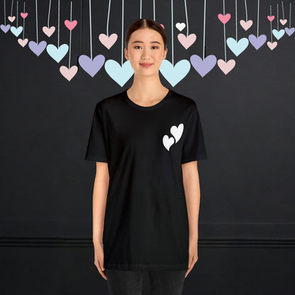 Minimalistic Valentine Heart Shaped Short Unisex Jersey Short Sleeve Tee