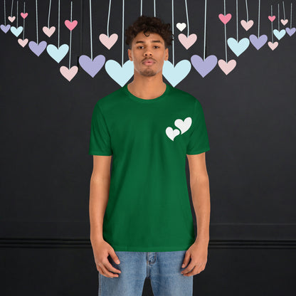 Minimalistic Valentine Heart Shaped Short Unisex Jersey Short Sleeve Tee