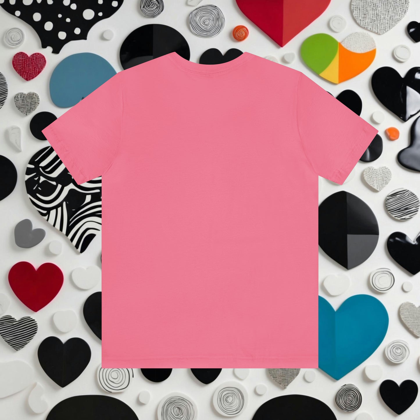 Minimalistic Valentine Heart Shaped Short Unisex Jersey Short Sleeve Tee