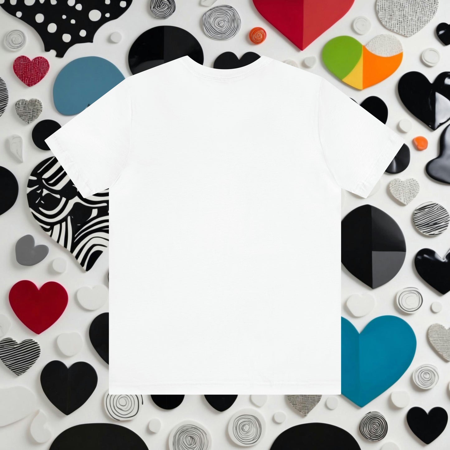 Minimalistic Valentine Heart Shaped Short Unisex Jersey Short Sleeve Tee