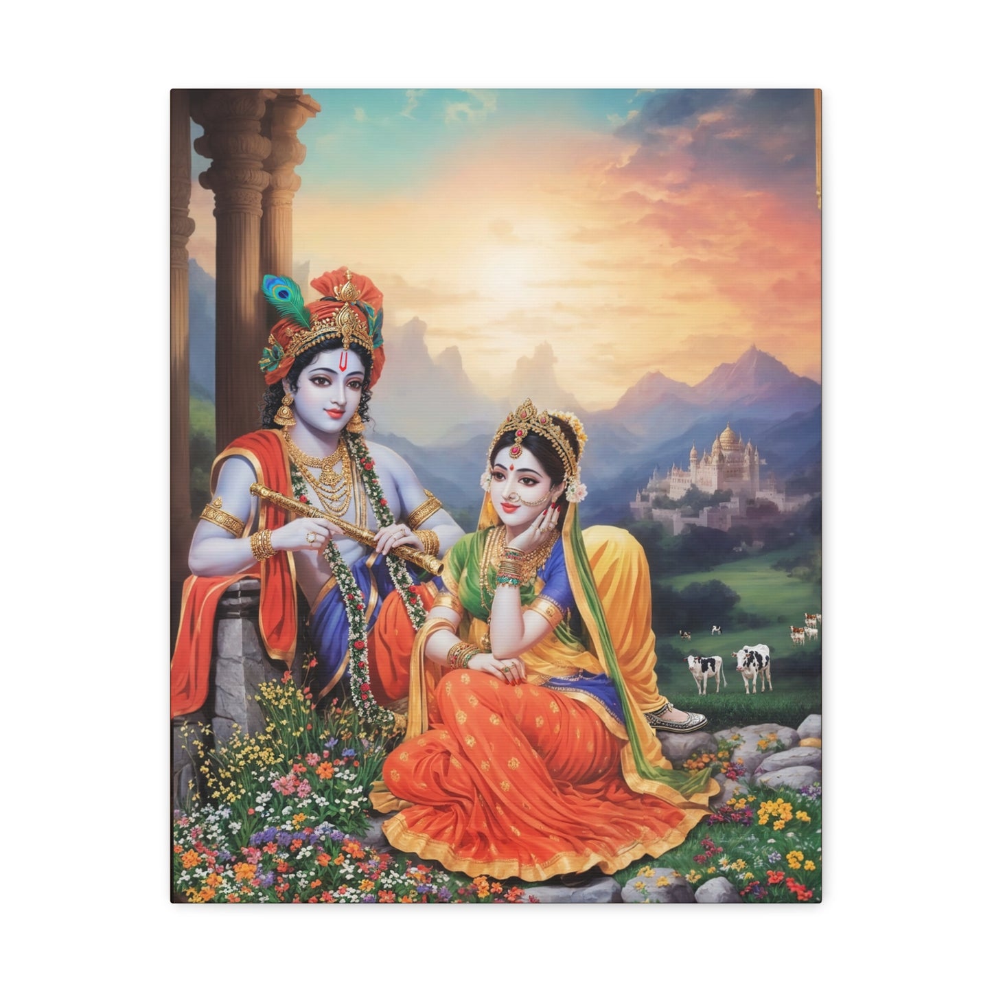 Krishna and Radha Canvas Gallery Wraps