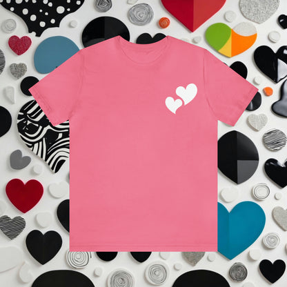 Minimalistic Valentine Heart Shaped Short Unisex Jersey Short Sleeve Tee