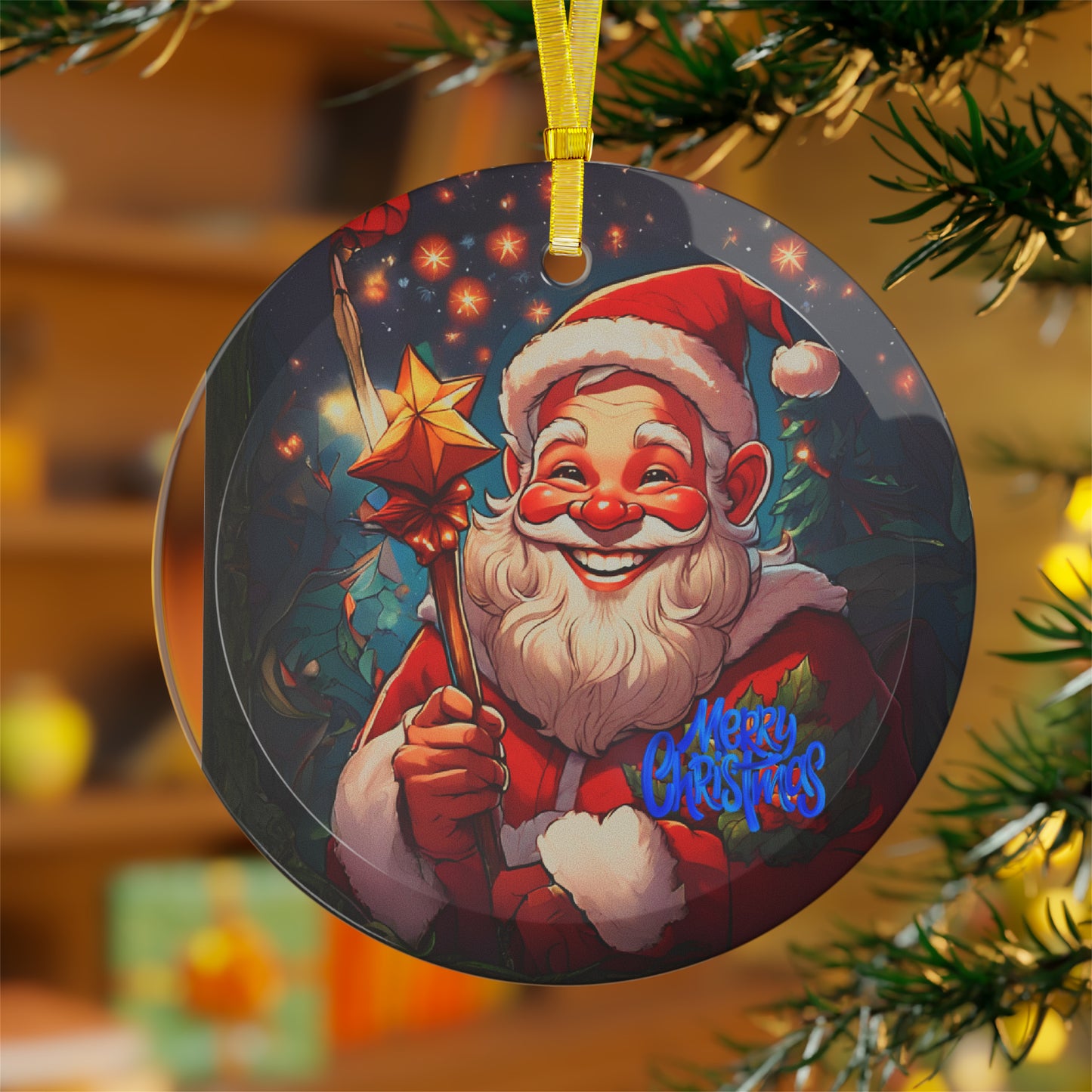 Santa's Merry Reflections: Glass Ornaments