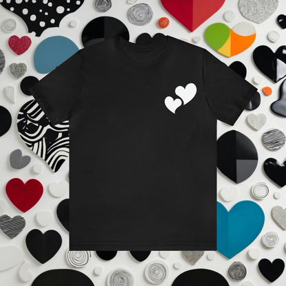 Minimalistic Valentine Heart Shaped Short Unisex Jersey Short Sleeve Tee