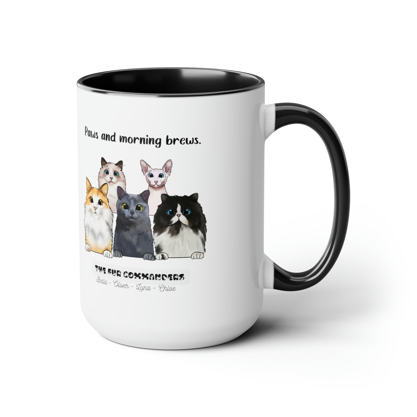 Personalized Cat Accent Coffee Mug | Customizable Cat Lover's Mug