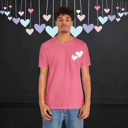 Minimalistic Valentine Heart Shaped Short Unisex Jersey Short Sleeve Tee