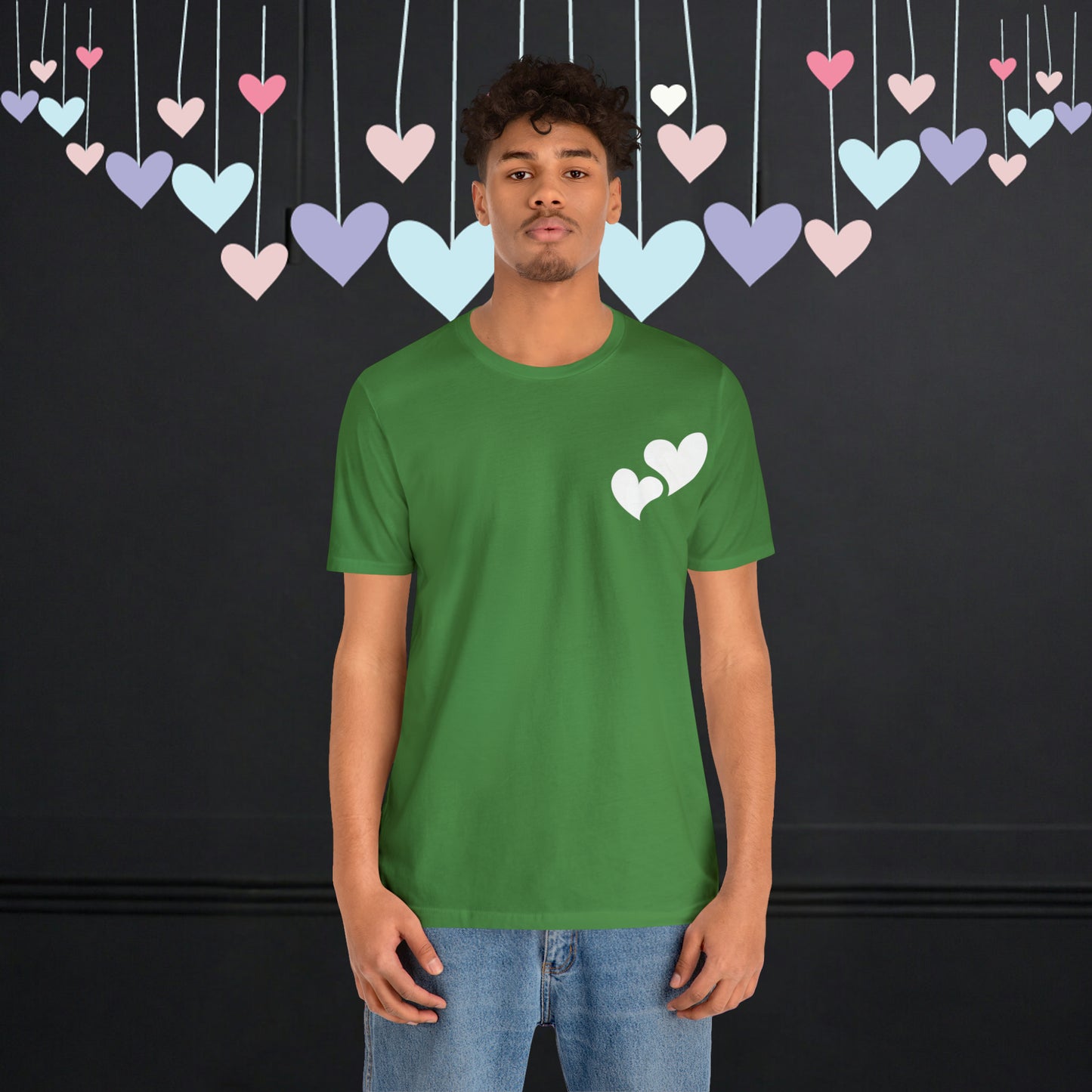 Minimalistic Valentine Heart Shaped Short Unisex Jersey Short Sleeve Tee