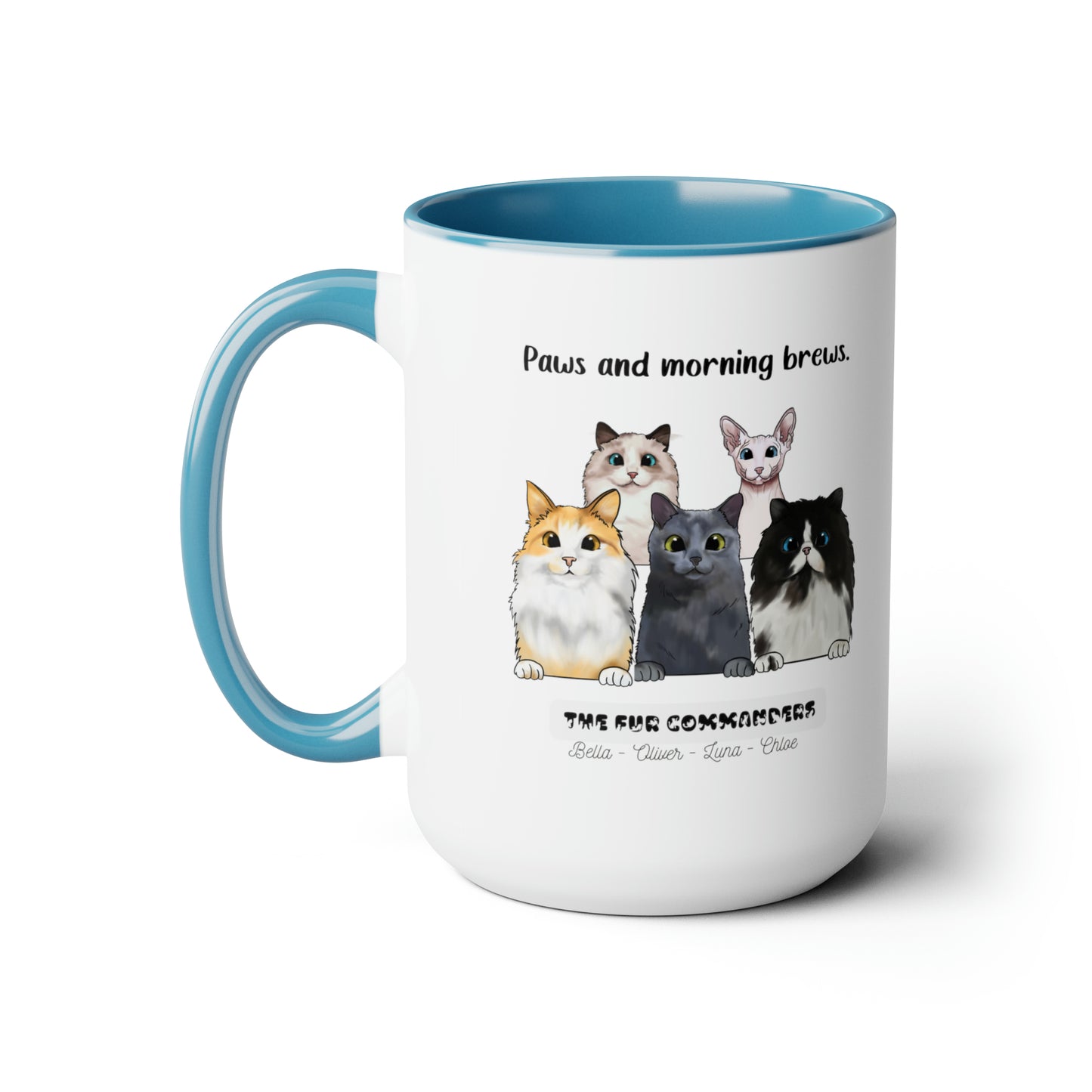 Personalized Cat Accent Coffee Mug | Customizable Cat Lover's Mug