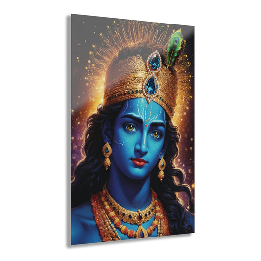 Lord Krishna Wall Art printed on a Acrylic Print