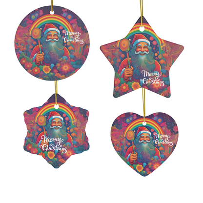 Merry Moments: Santa Claus Ceramic Ornaments, 4 Shapes