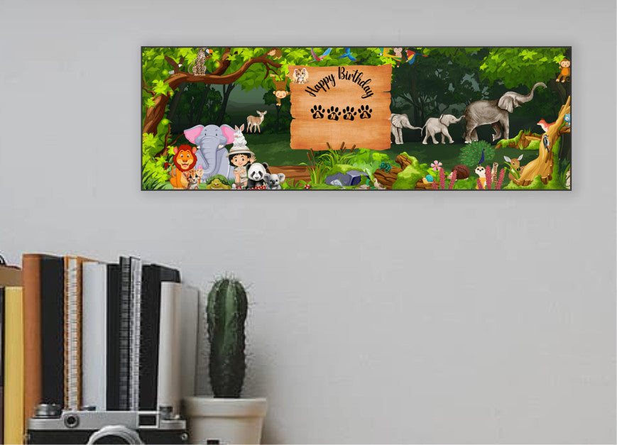 Adorable Animal Print on MDF Sign - Personalized Kids' Room Decoration