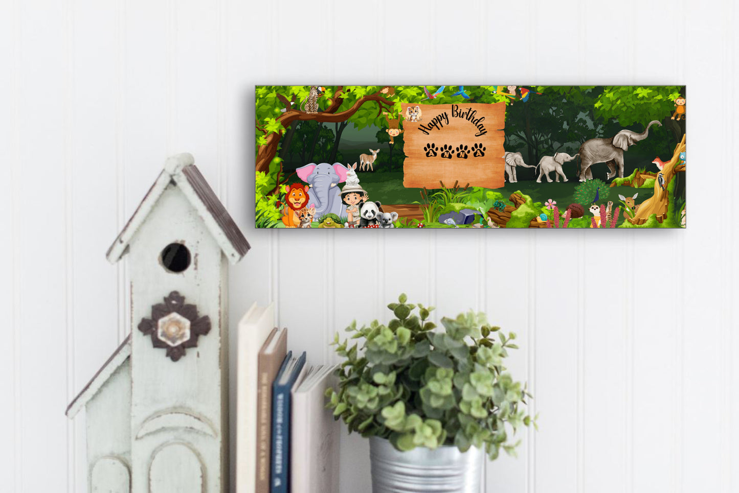 Adorable Animal Print on MDF Sign - Personalized Kids' Room Decoration