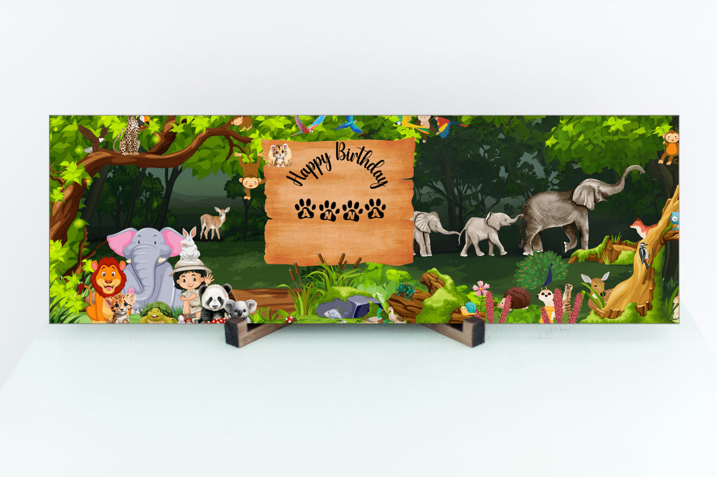 Adorable Animal Print on MDF Sign - Personalized Kids' Room Decoration