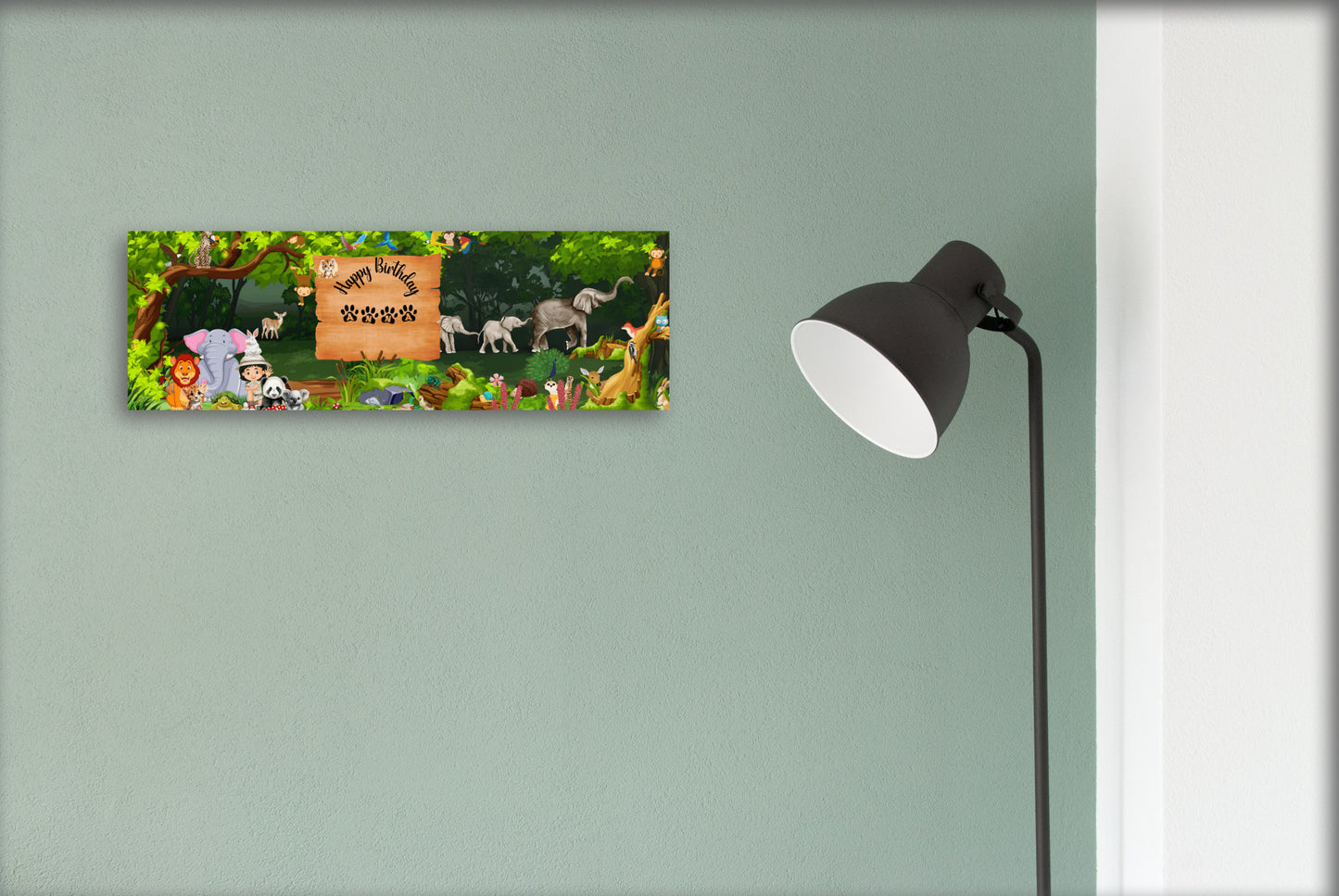 Adorable Animal Print on MDF Sign - Personalized Kids' Room Decoration